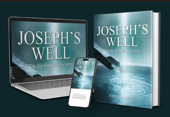 Joseph's Well guide shown as a printed book with digital access on a laptop and phone